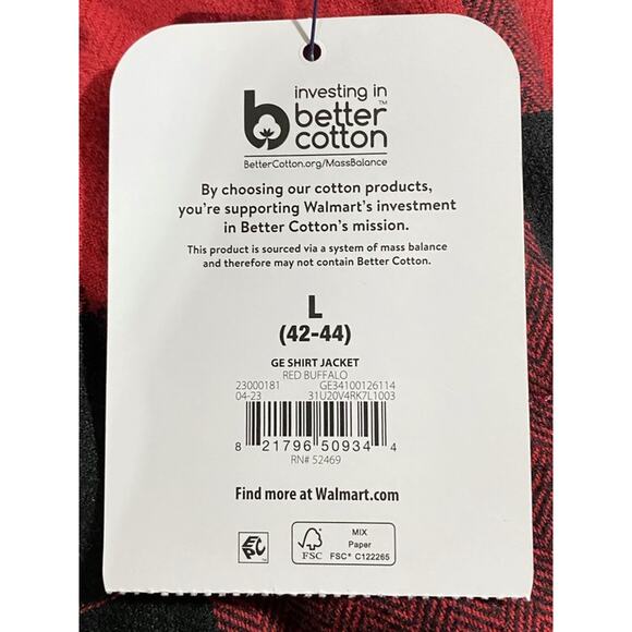 George Shirt Jacket Size Large 42-44 Buffalo Red Plaid Lined New With Tag - Picture 6 of 11